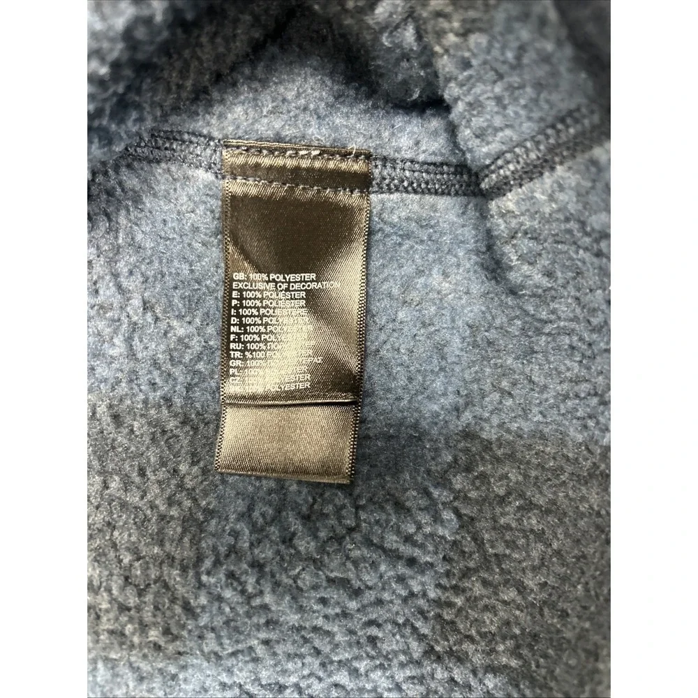 The North Face Jacket Mens 2XL Blue Plaid Zip Pocket Fleece 1/2 Zip Pullover